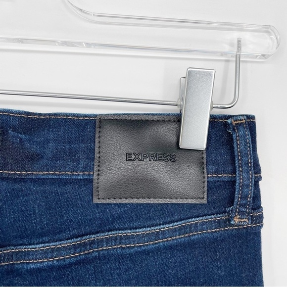 Express Straight Ankle High Rise‎ Jeans Size 6 Dark Wash - Picture 6 of 7